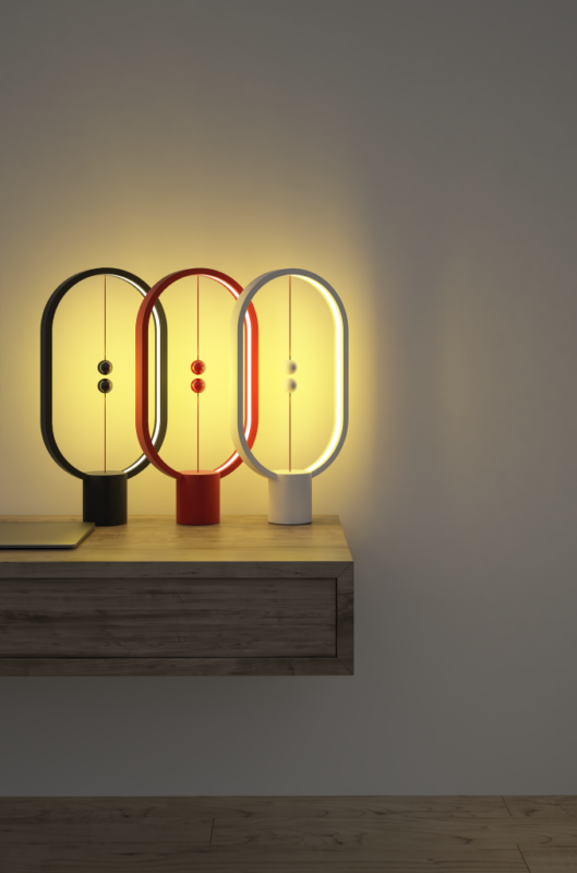 HENG Balance Lamp, a beautiful lamp with magnetic switch, gives warm lighting and cozy ambience.