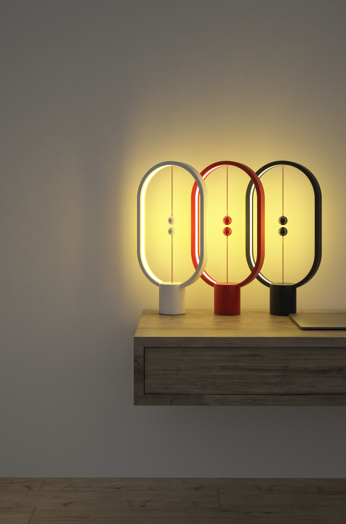 HENG Balance Lamp, a beautiful lamp with magnetic switch, gives warm lighting and cozy ambience.